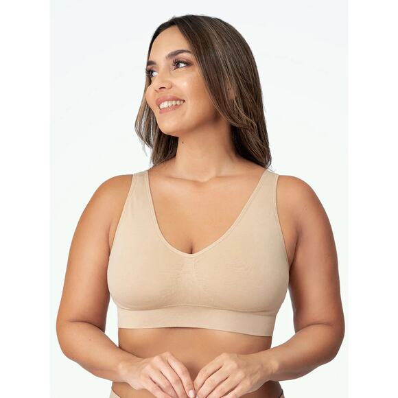 TRUEKIND Other - TRUEKIND Supportive Comfort Wireless Shaping Bra Beige XL A004002